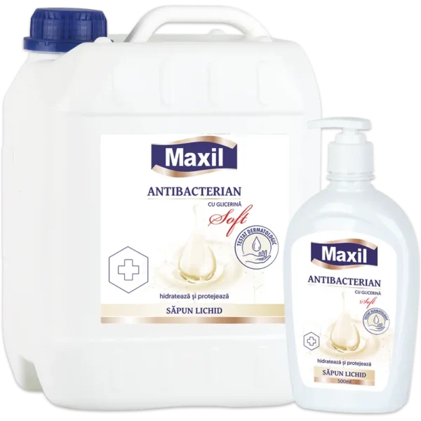 Maxil sapun lichid antibacterian 5L + Refill 500 ml CADOU