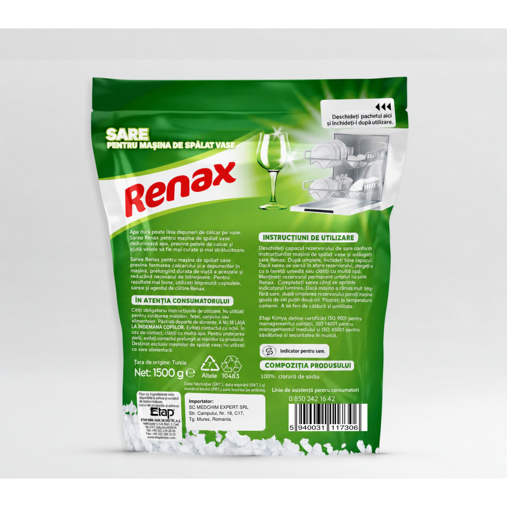 Renax-Sare regeneratoare pentru mașina de spălat vase, punga 1,5 kg - imagine 2