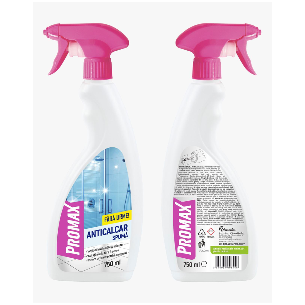 Promax-Detergent anticalcar cu pulverizator 750ml