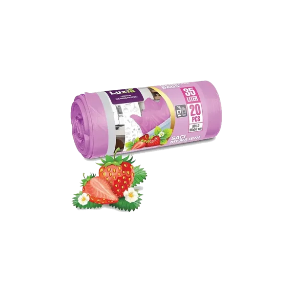 Saci menajeri aroma de capsuni 35L/20 bucati rola
