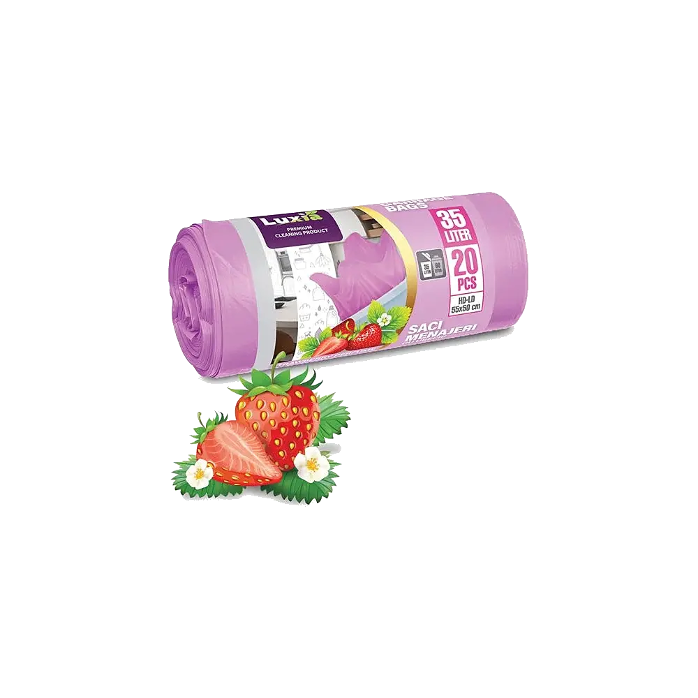 Saci menajeri aroma de capsuni 35L/20 bucati rola