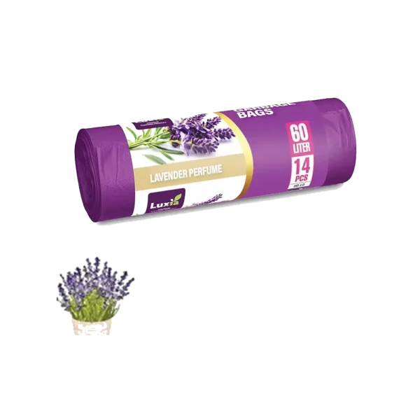 Saci menajeri cu parfum de lavanda 60L/14 bucati rola